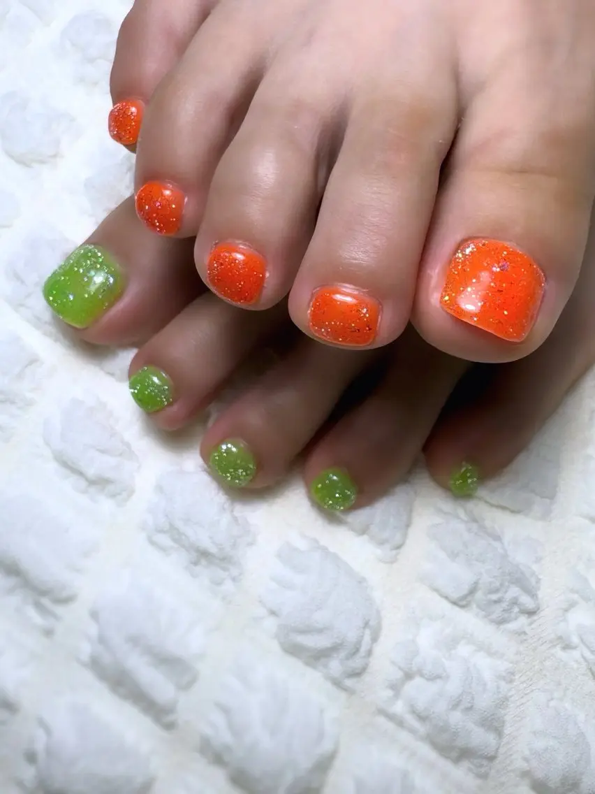 ネイル フラッシュネイル フットネイル nailsalon Ecliaのネイルデザイン