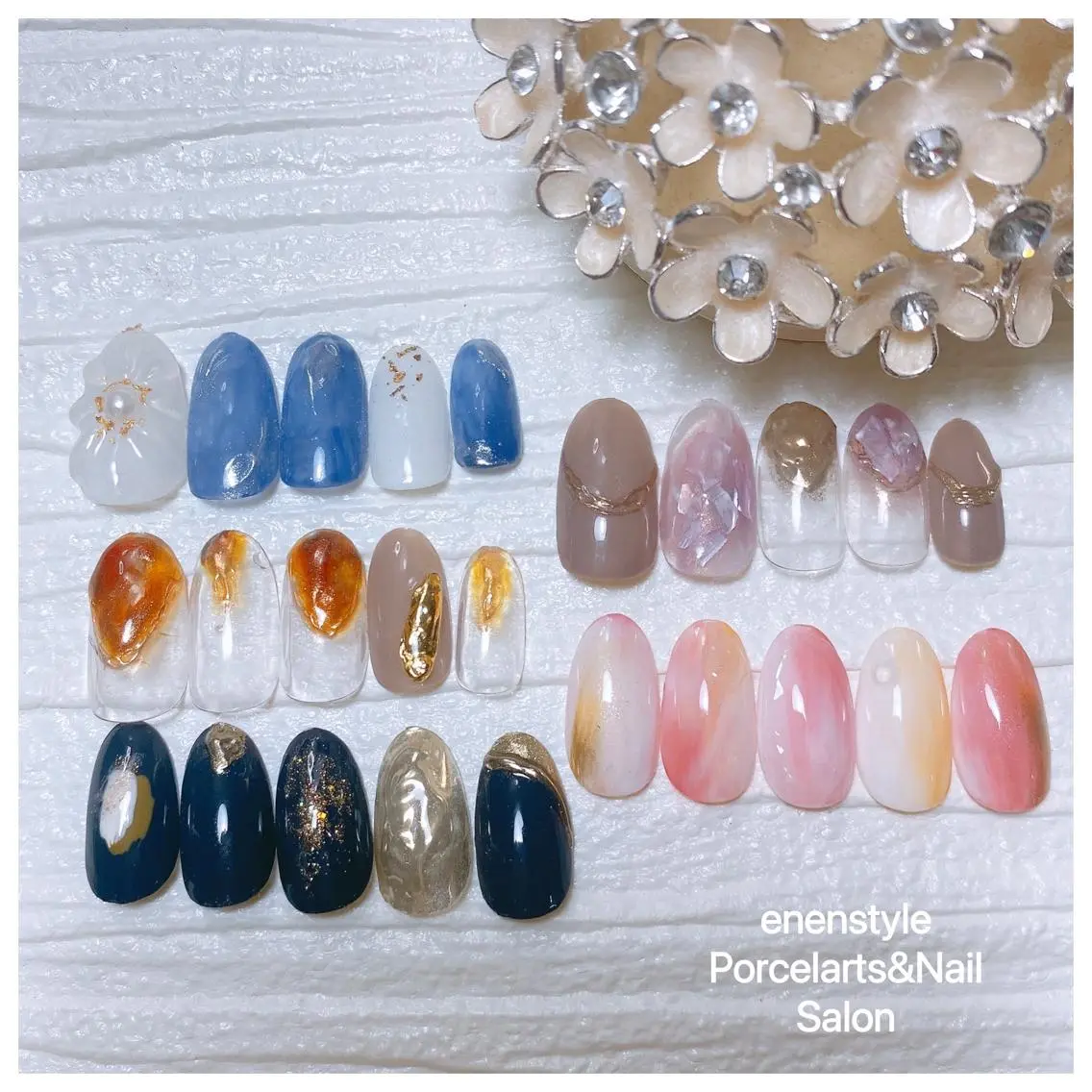 ミディアム ネイル ハンドネイル 🐾enen style 🐾のネイルデザイン