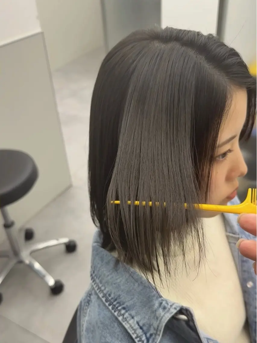 ミディアム 韓国風ヘア レイヤーカット トリートメント カット 縮毛矯正 トリートメント 韓国ヘア🇰🇷 スズキのヘアスタイル