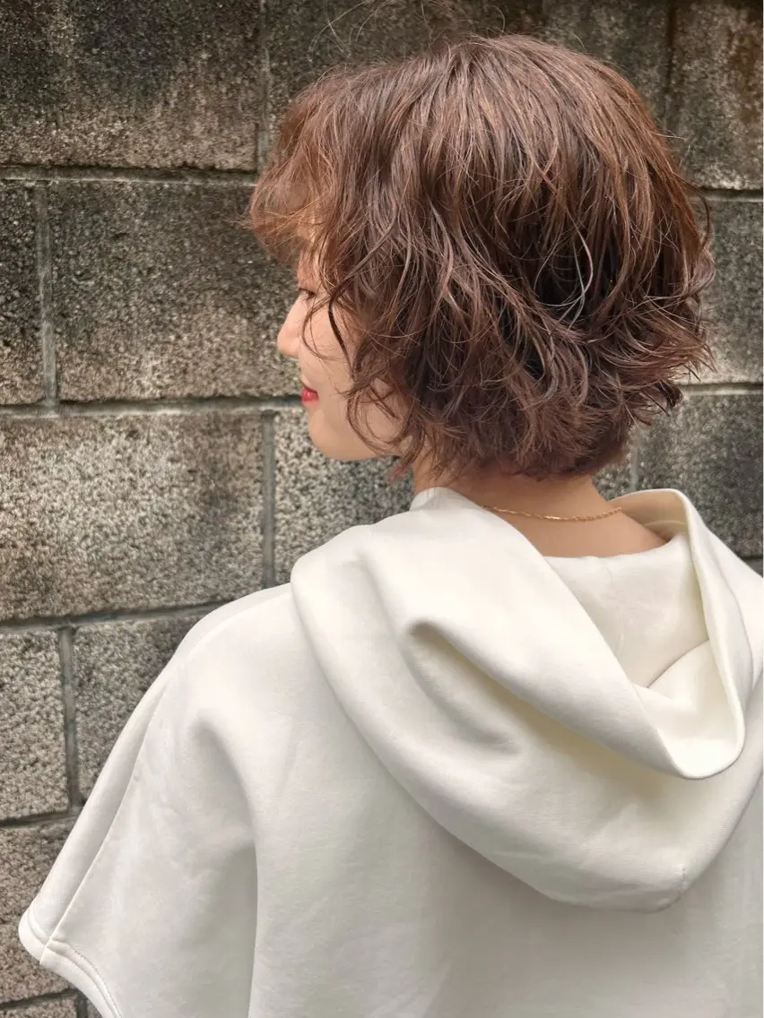 ショート カラー パーマ ボブ ショートヘア 🟦西荻窪メンズ特化 美容師🟦Yu-Jiのヘアスタイル
