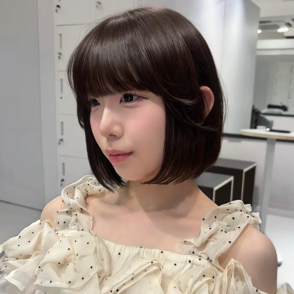 ショート ボブ 小顔カット 横岡 亜香里のヘアスタイル
