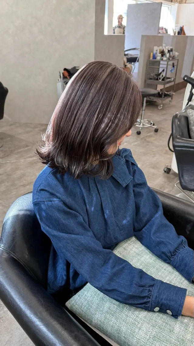 ミディアム ヘアカラー バレイヤージュモデル 募集👒ヨンスクのヘアスタイル
