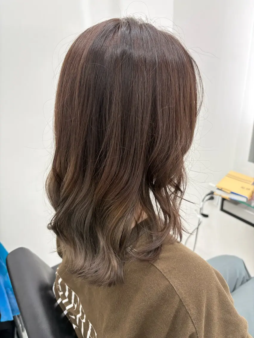 ミディアム ミストバング カット ヘアカラー トリートメント 髪質改善サロン🫧 セキチサトのヘアスタイル