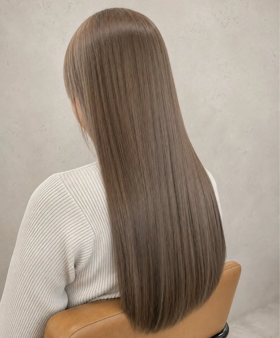 ロング カラー アディクシーカラー ベージュカラー ブリーチ ケアブリーチ ハイライトカラー カット ヘアカラー トリートメント ブリーチ・ ダブルカラー【上野】のヘアスタイル
