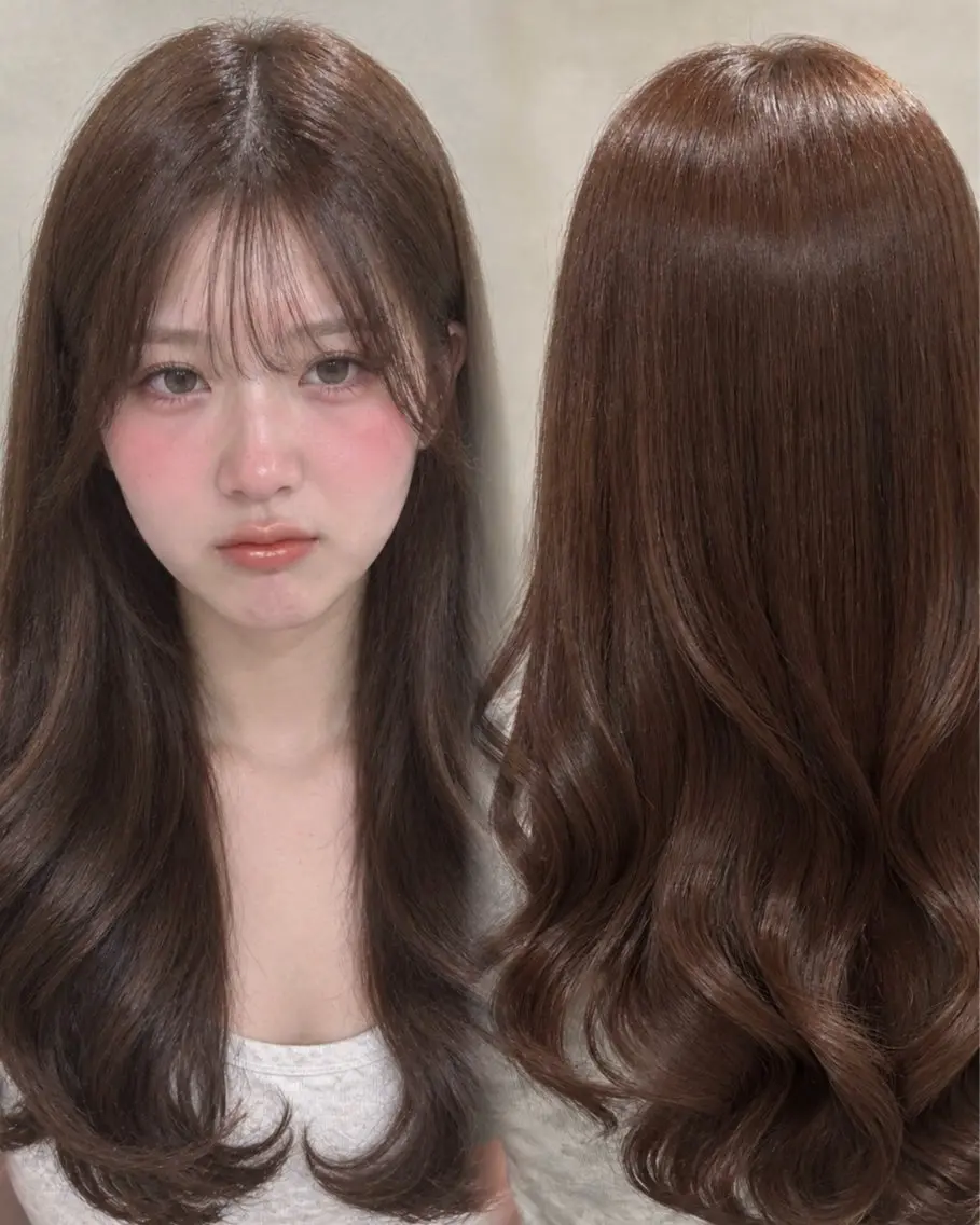 ロング カラー ブラウンカラー ヘアカラー 上品♡ブラウン💎 アレンジ🩰Rimiのヘアスタイル