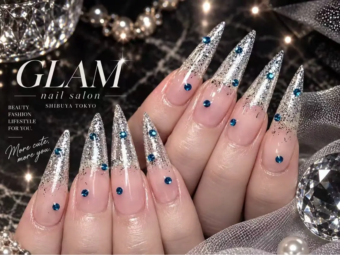 ネイル ハンドネイル エツメ💅 長さ出し🎀デザインのネイルデザイン