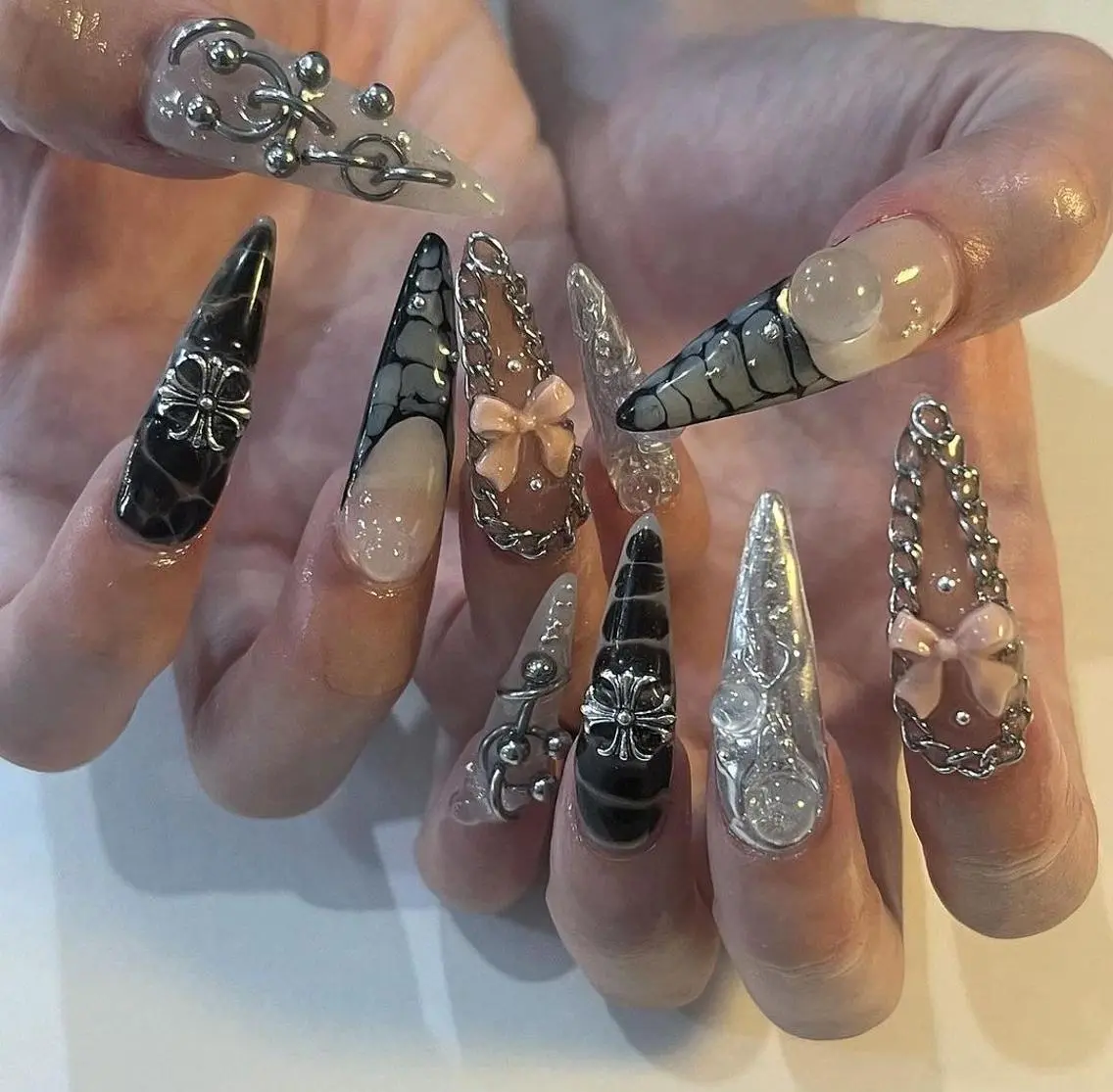 ネイル アートネイル ジェルネイル 韓国ネイル ロングネイル 持ち込み Nova Nail Salonのネイルデザイン
