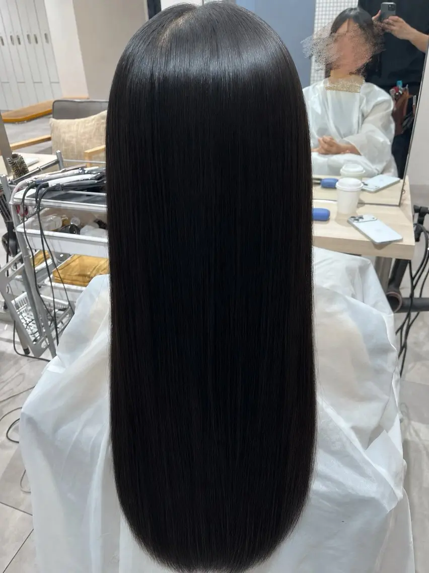 ロング カラー パーマ 縮毛矯正 縮毛矯正 / 透明感カラー首藤大翔のヘアスタイル