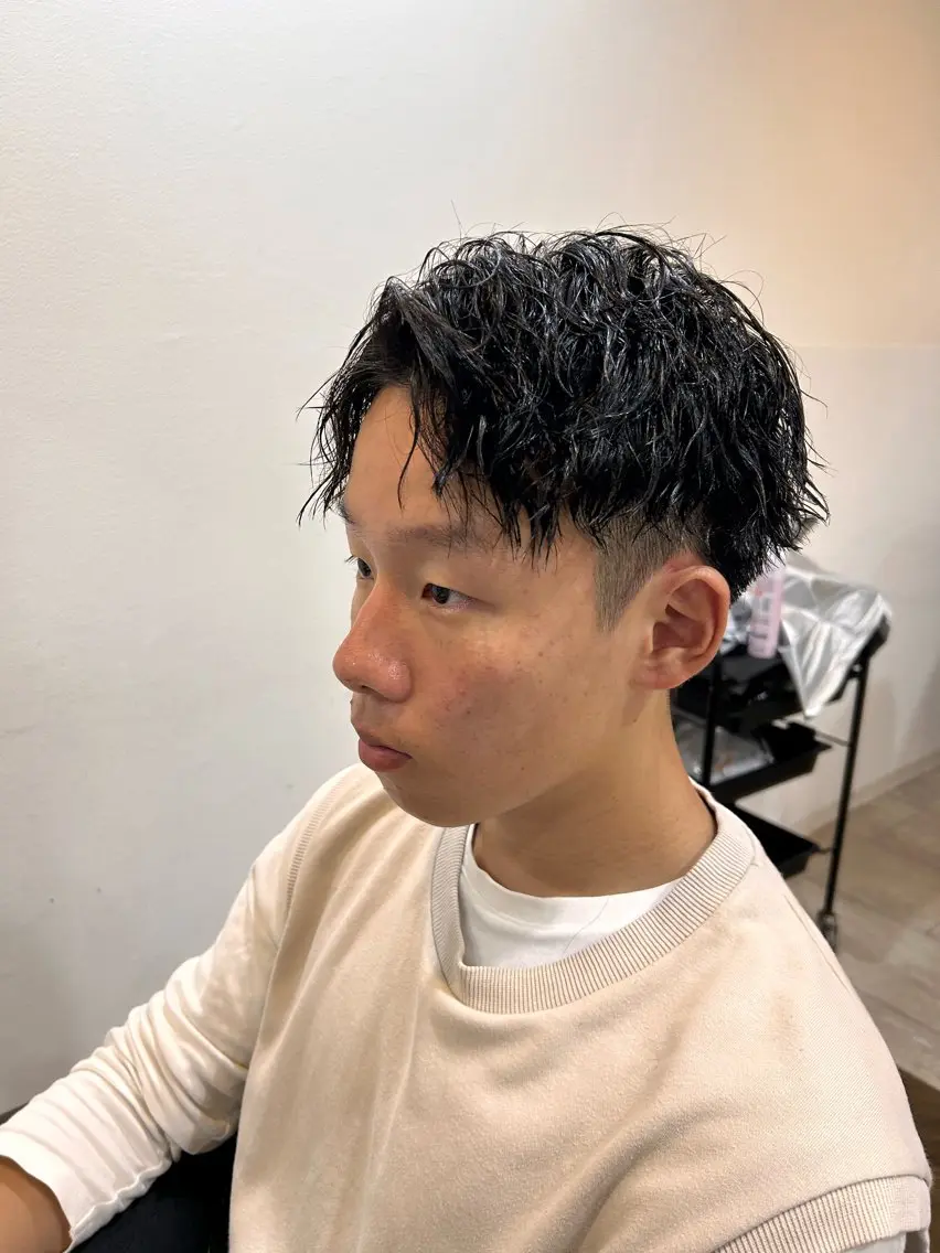ショート パーマ メンズ メンズパーマ ツイストスパイラルパーマ スパイラルパーマ ボブ/ショート/小倉 ✂中尾吏穏のヘアスタイル