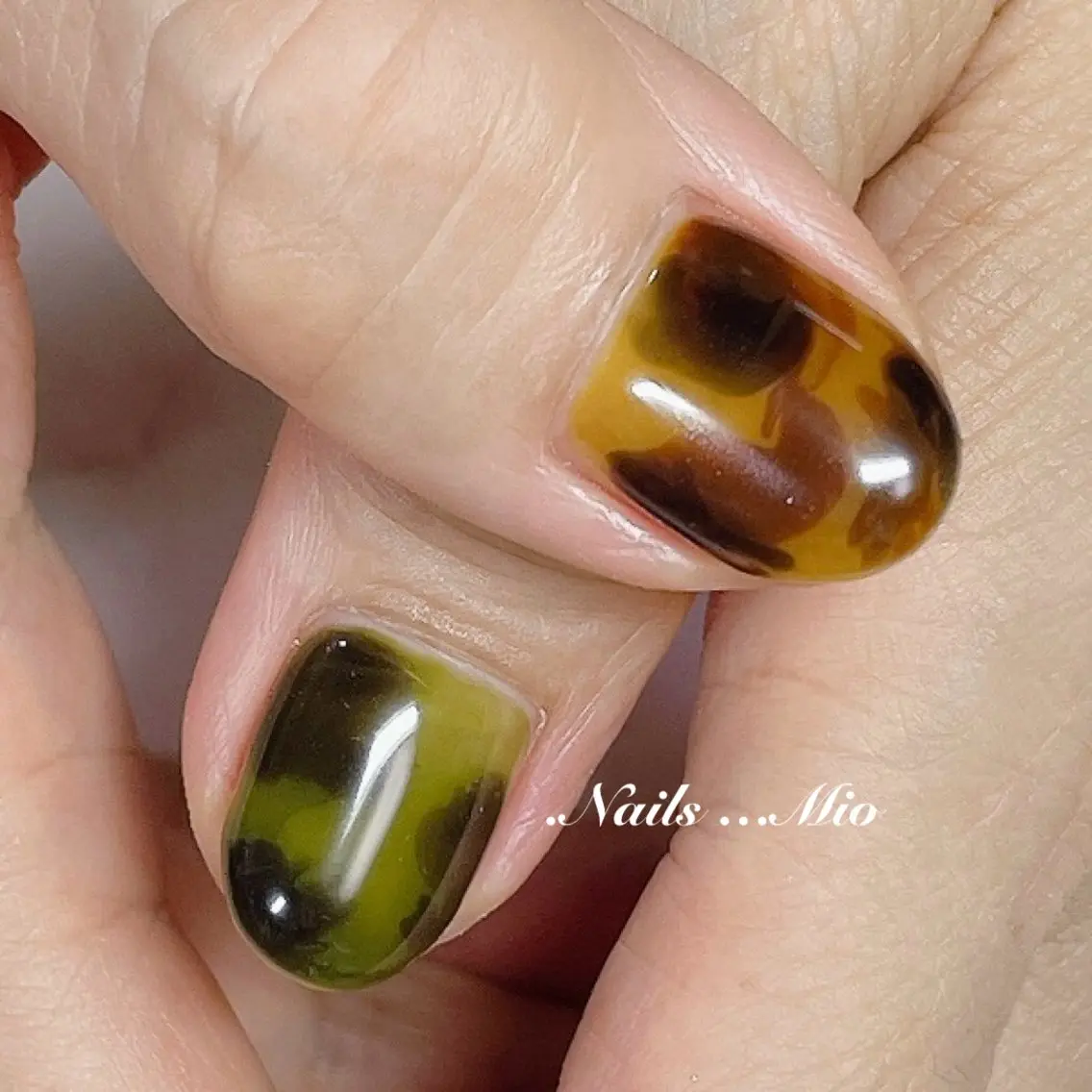 ネイル アートネイル べっ甲ネイル .Nails Mio 赤羽西ネイルサロンのネイルデザイン