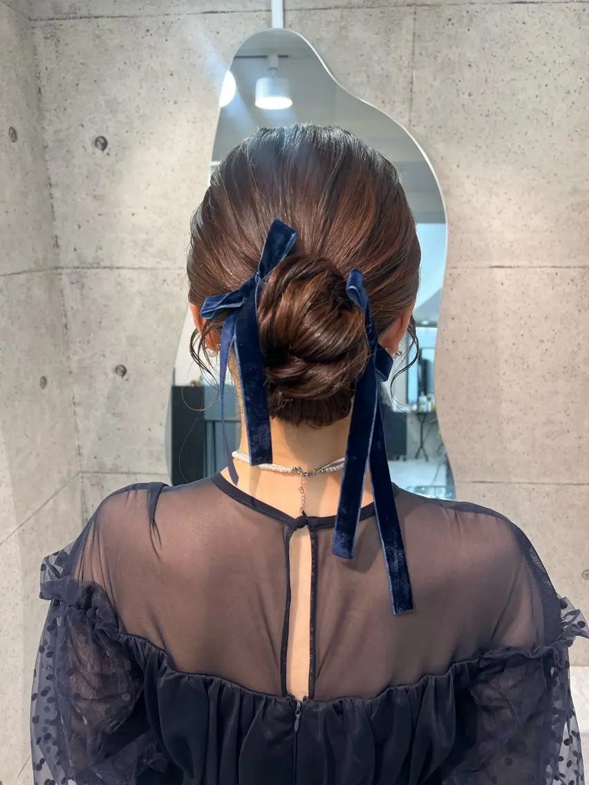 セミロング ヘアアレンジ トリートメント ヘアセット ヘアメイク/髪質改善 🎀Moeri🎀のヘアスタイル