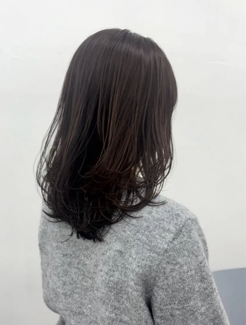 ミディアム カラー カット ヘアカラー トリートメント 似合わせ美髪ヘア✨ 天王寺.阿倍野🌈のヘアスタイル