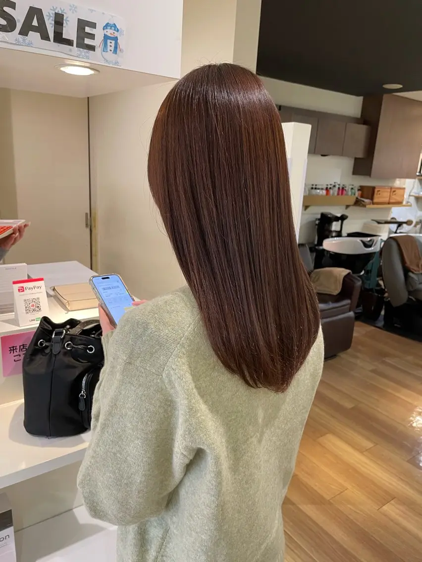 ロング カラー カット 縮毛矯正 トリートメント 韓国レイヤー🎀/ 顔周り特化🎀/豊田のヘアスタイル