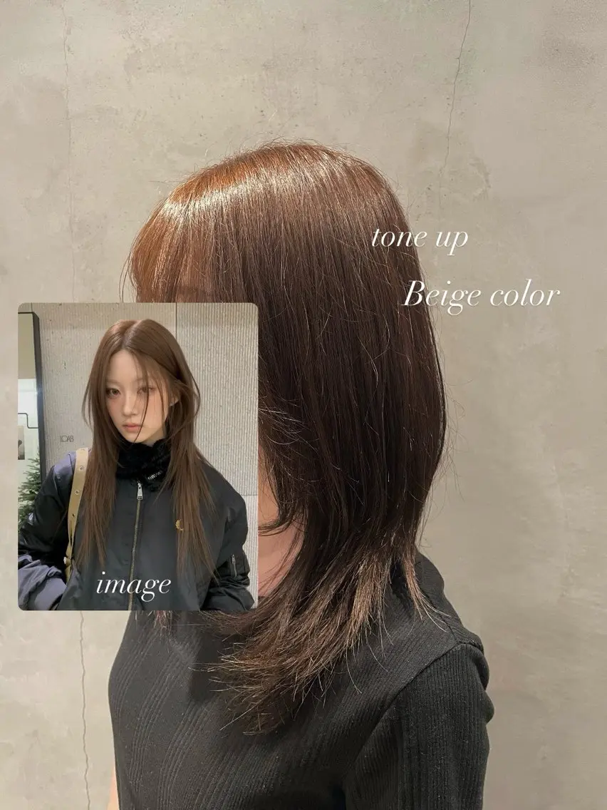 ミディアム カラー ミディアムパーマ ベージュカラー デザインカラー 縮毛矯正 トリートメント ヘアカラー トリートメント Luna ☾ ໋のヘアスタイル