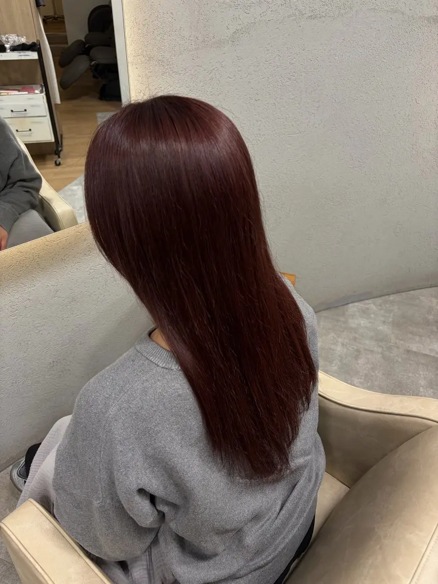 ロング カラー ブリーチ レッドカラー ヘアカラー zerohair たにななみ🫧のヘアスタイル