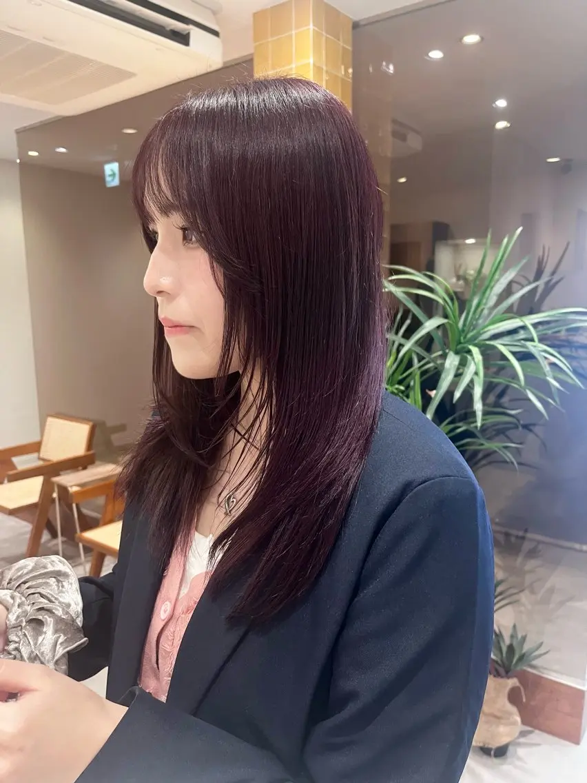 ロング カラー ブリーチ 透明感カラー ラベンダーカラー ブリーチなしカラー カット ヘアカラー トリートメント ﾚｲﾔｰ🩵透明感 ೀユイ🌙のヘアスタイル