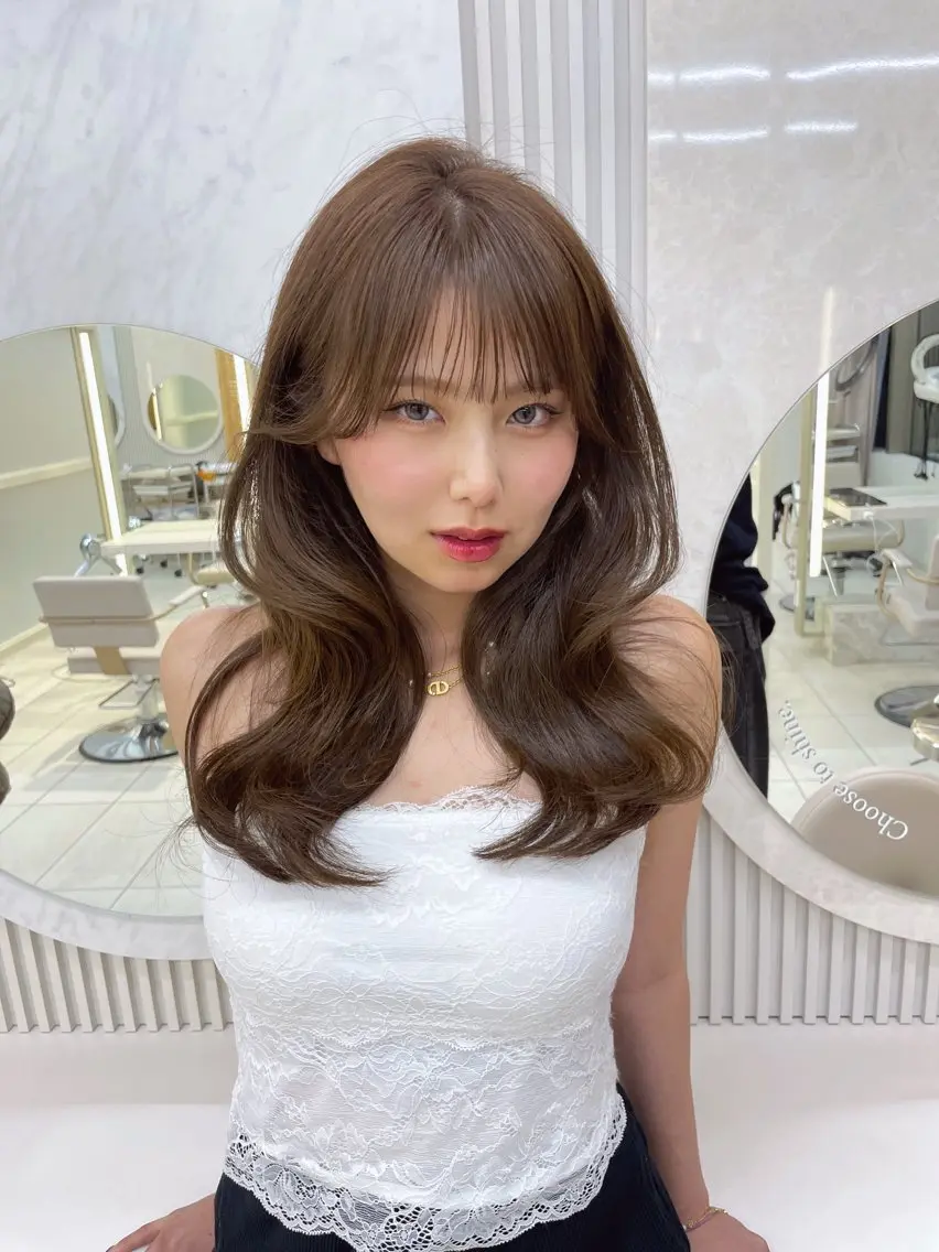 ロング カット ヘアカラー トリートメント 顔周り/レイヤー /前髪/TAKUのヘアスタイル