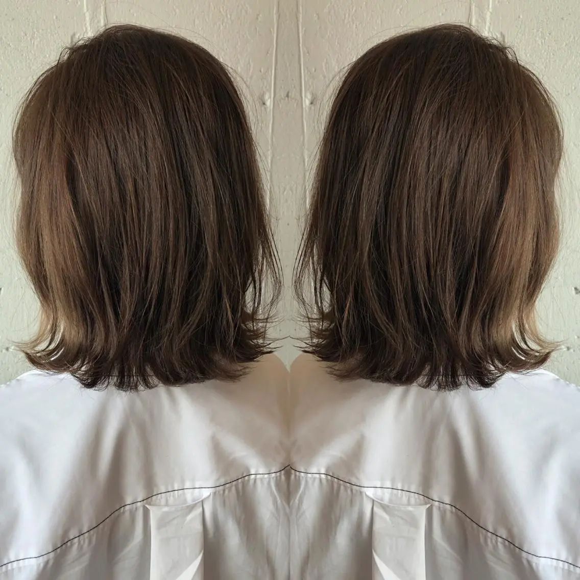 ミディアム カット ヘアカラー トリートメント あらき ちさとのヘアスタイル
