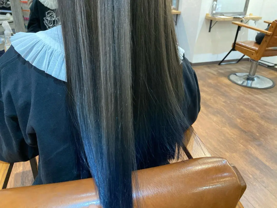 ロング カラー アッシュ グラデーションカラー ハイトーンカラー 縮毛矯正&髪質改善 ⭐️OGUのヘアスタイル