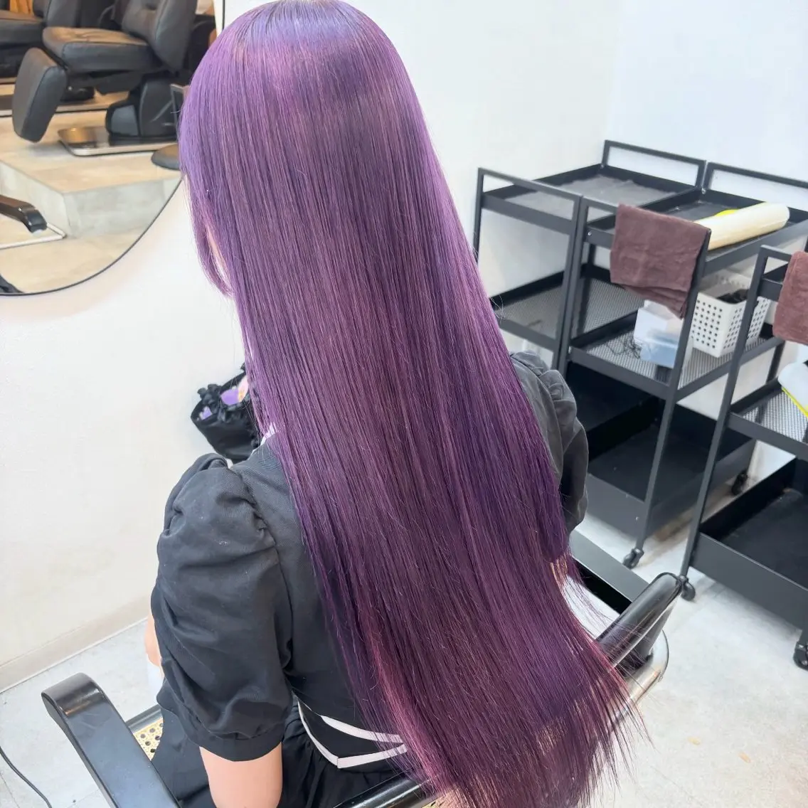 ロング カラー ディープパープル ピンクカラー パープルカラー エクステ ヘアカラー トリートメント ヘアセット 渋谷🩶ハイトーン 🩶FUMUのヘアスタイル