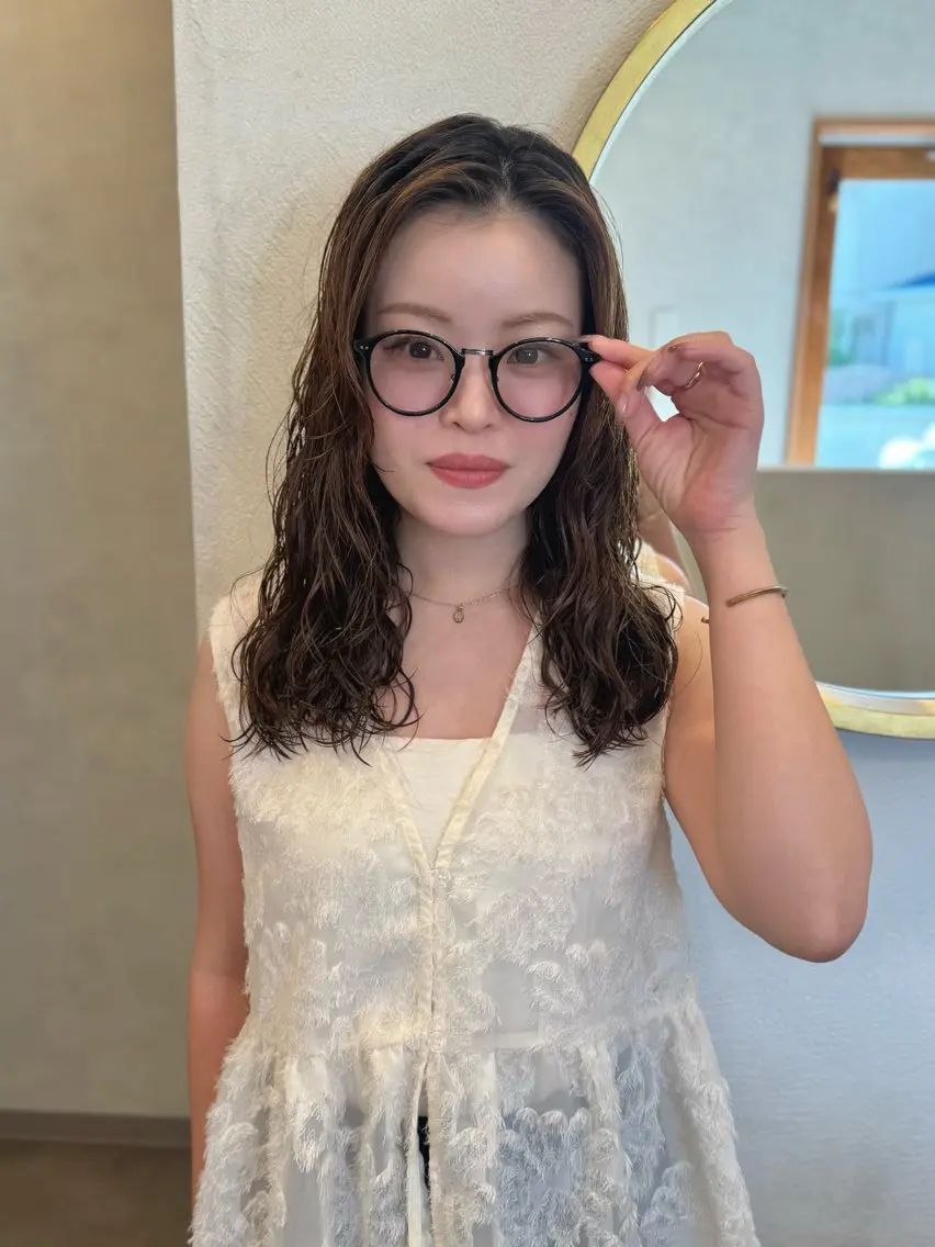 ミディアム パーマ カット パーマ トリートメント kako /透明感カラー🤍のヘアスタイル
