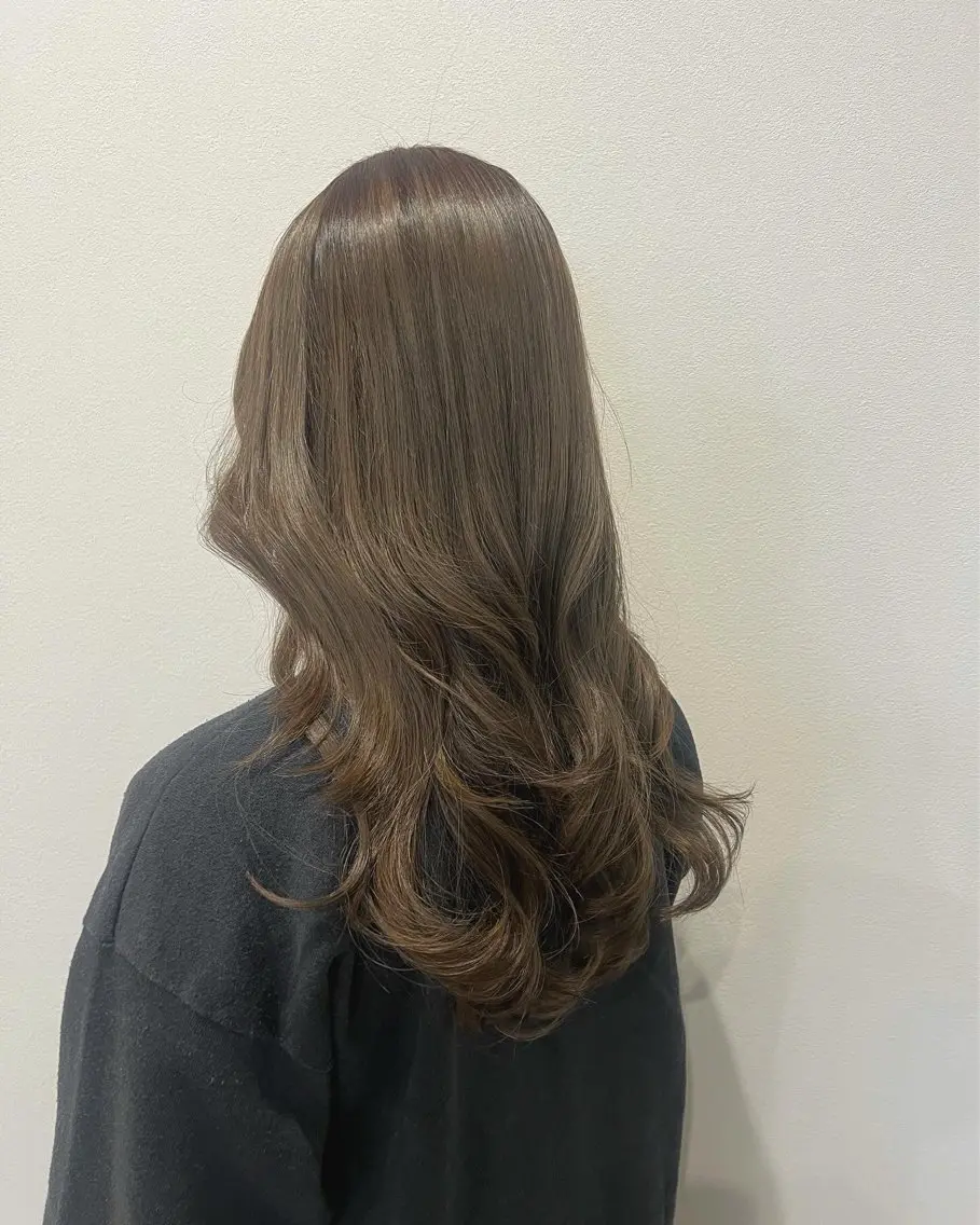 ロング カラー パーマ ヘアアレンジ メンズ ヘアカラー トリートメント 透明感カラー/ 新潟万代/池野里衣のヘアスタイル