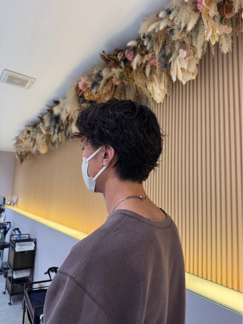 パーマ メンズ カット パーマ トリートメント MAHAE 東芝のヘアスタイル