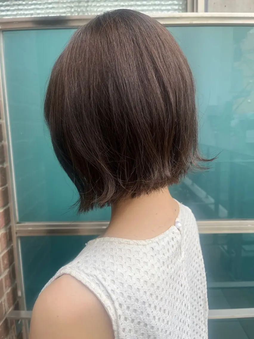 セミロング カラー ブリーチ ケアブリーチ ダブルカラー イヤリングカラー ハイライトカラー ヘッドスパ 久木原 ゆりのヘアスタイル
