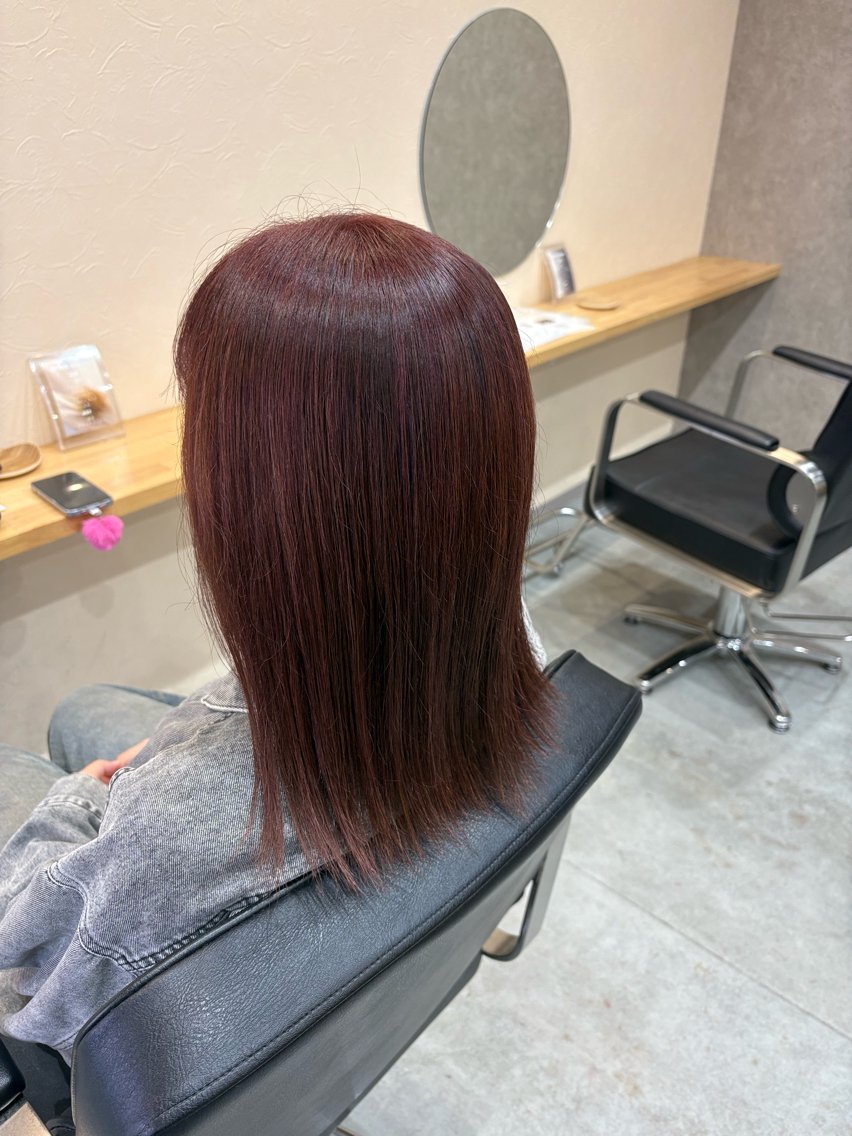 ミディアム カラー ヘアカラー トリートメント 🩰透明感カラー/ ストレート🩰のヘアスタイル