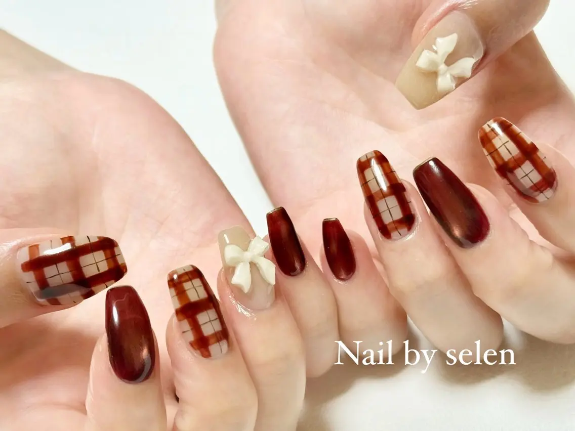 ネイル アートネイル オーロラネイル ジェルネイル グラデーション マグネットネイル ハンドネイル Nail by selenのネイルデザイン