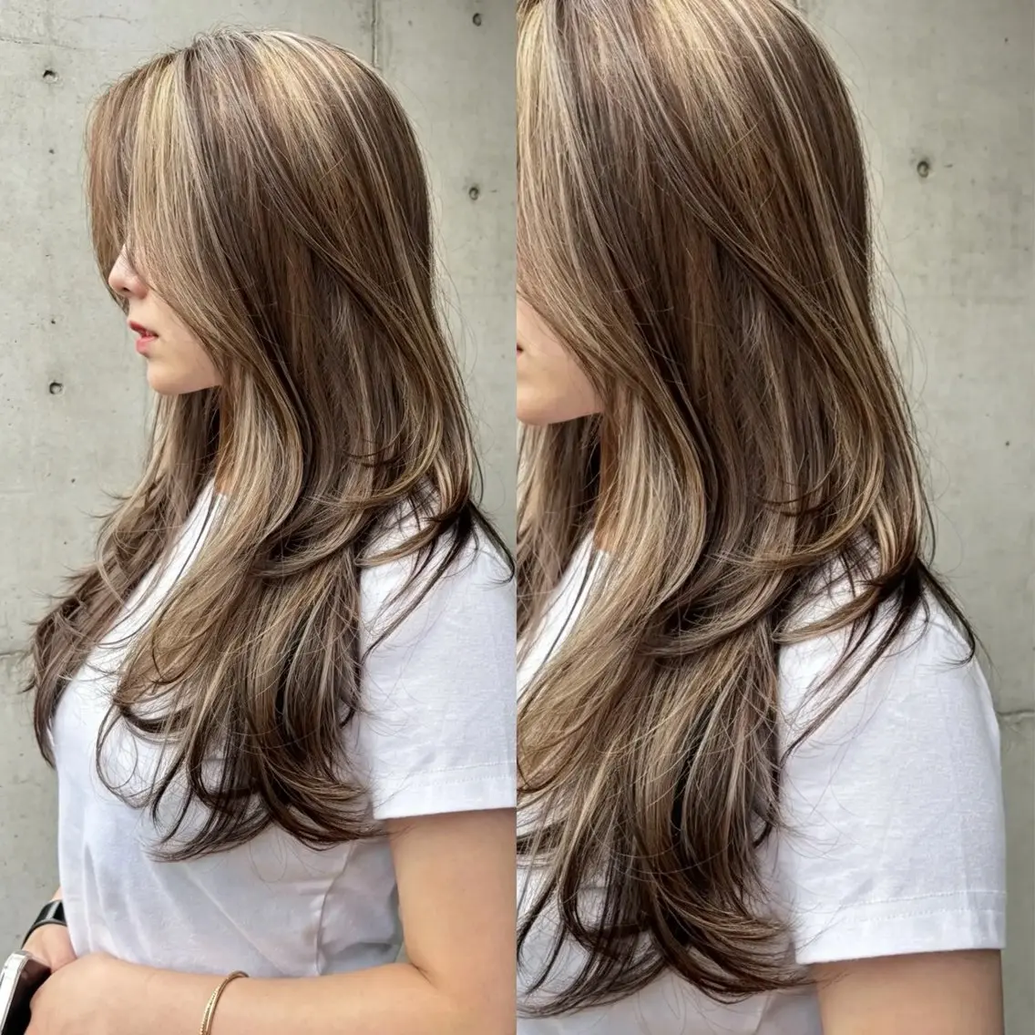 ロング カラー 透明感カラー ハイライトカラー ハイライト レイヤーカット カット ヘアカラー レイヤー/ブリーチ /🦋Ayana🦋のヘアスタイル