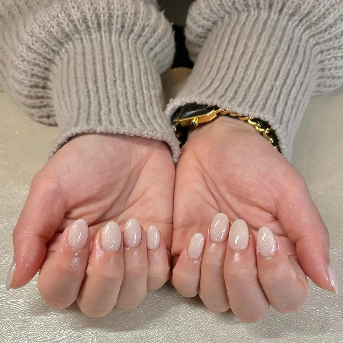 ネイル ラメ(グリッター) ホワイト Vogustys Nail 山田のネイルデザイン