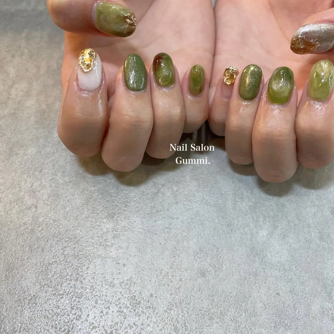 ネイル グリーン Nail Salon Gummi.のネイルデザイン