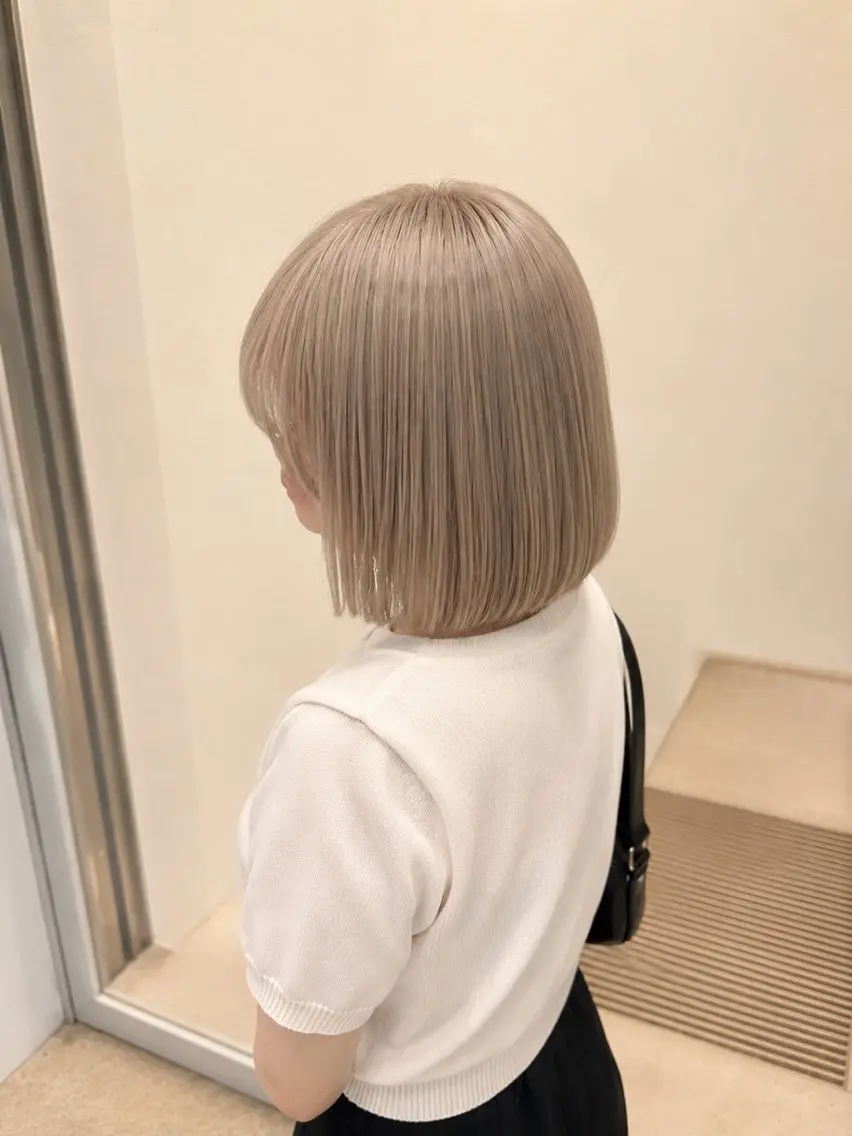 ✨ケアブリーチダブルカラー✨透明感カラー+Trの写真