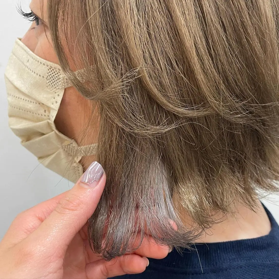 ミディアム カラー パーマ ヘアアレンジ メンズ キッズ マツエク・マツパ メンズハイトーン メンズインナーカラー ベージュカラー 透明感カラー イヤリングカラー sara 荒井店のヘアスタイル