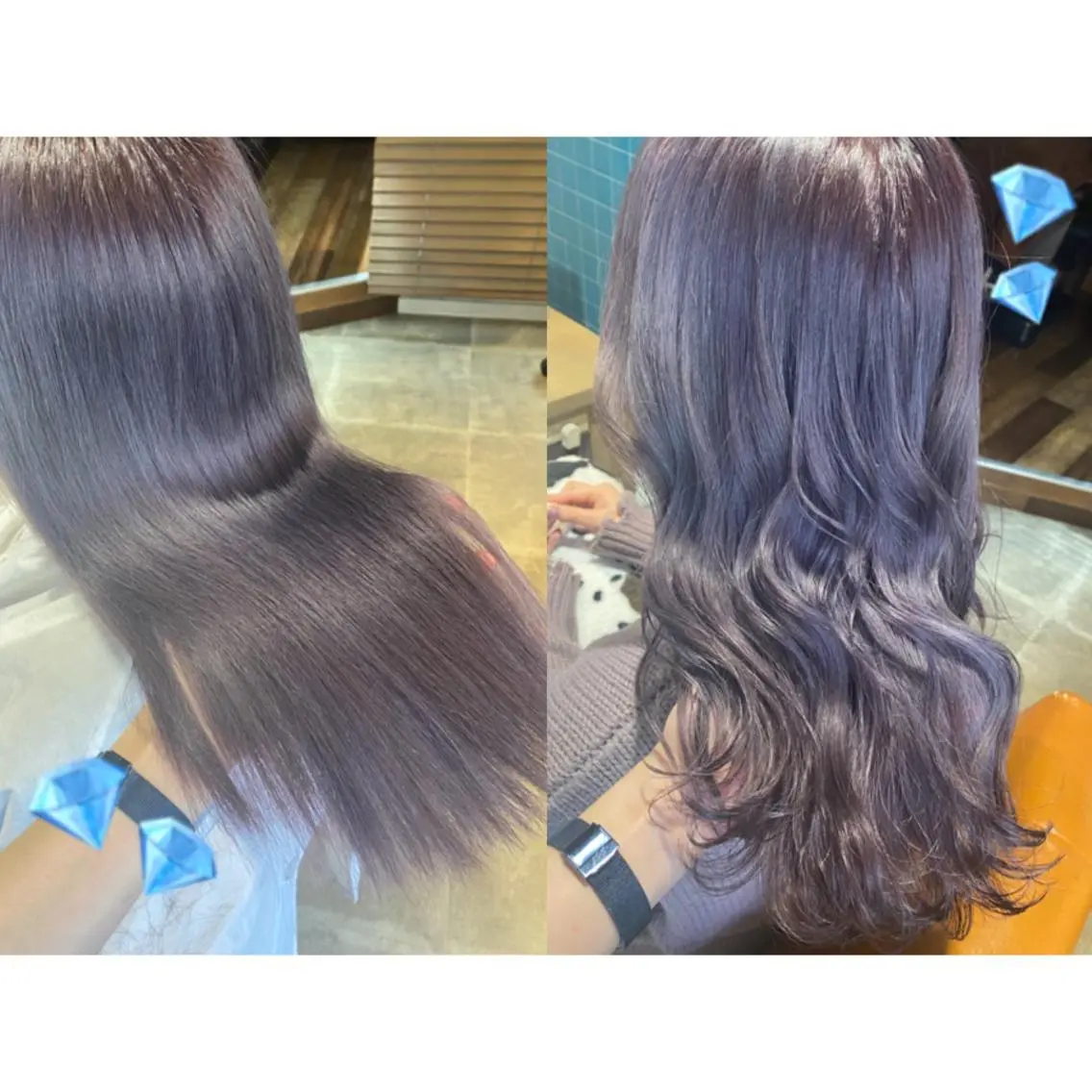 カラー ブリーチ ラベンダーカラー カット ヘアカラー トリートメント 🩵盛れる顔周り/ 艶カラーemi🩵のヘアスタイル