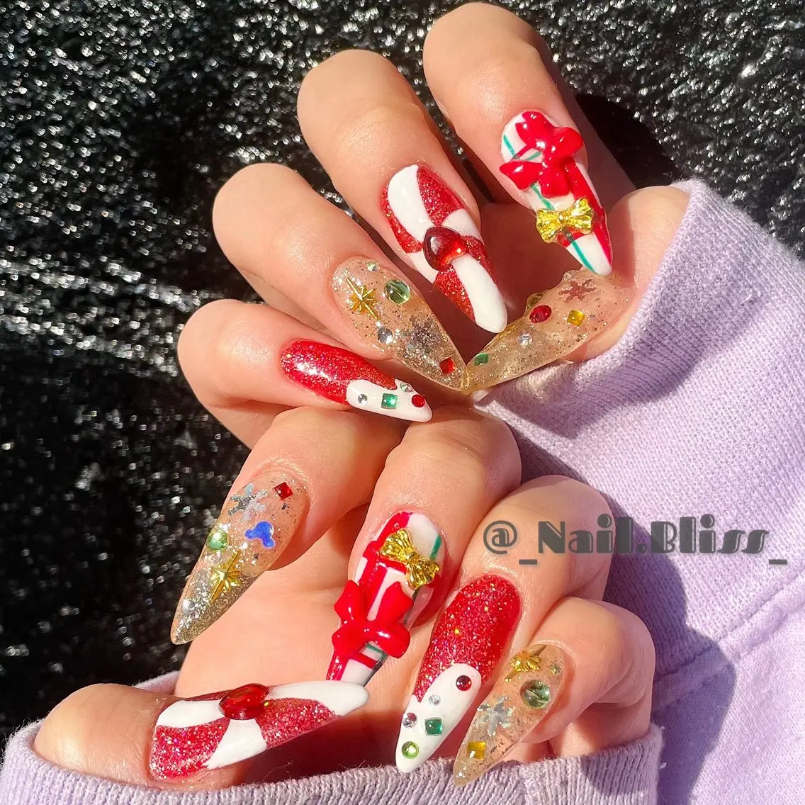 ネイル 冬ネイル クリスマス ハンドネイル NAIL BLISSのネイルデザイン