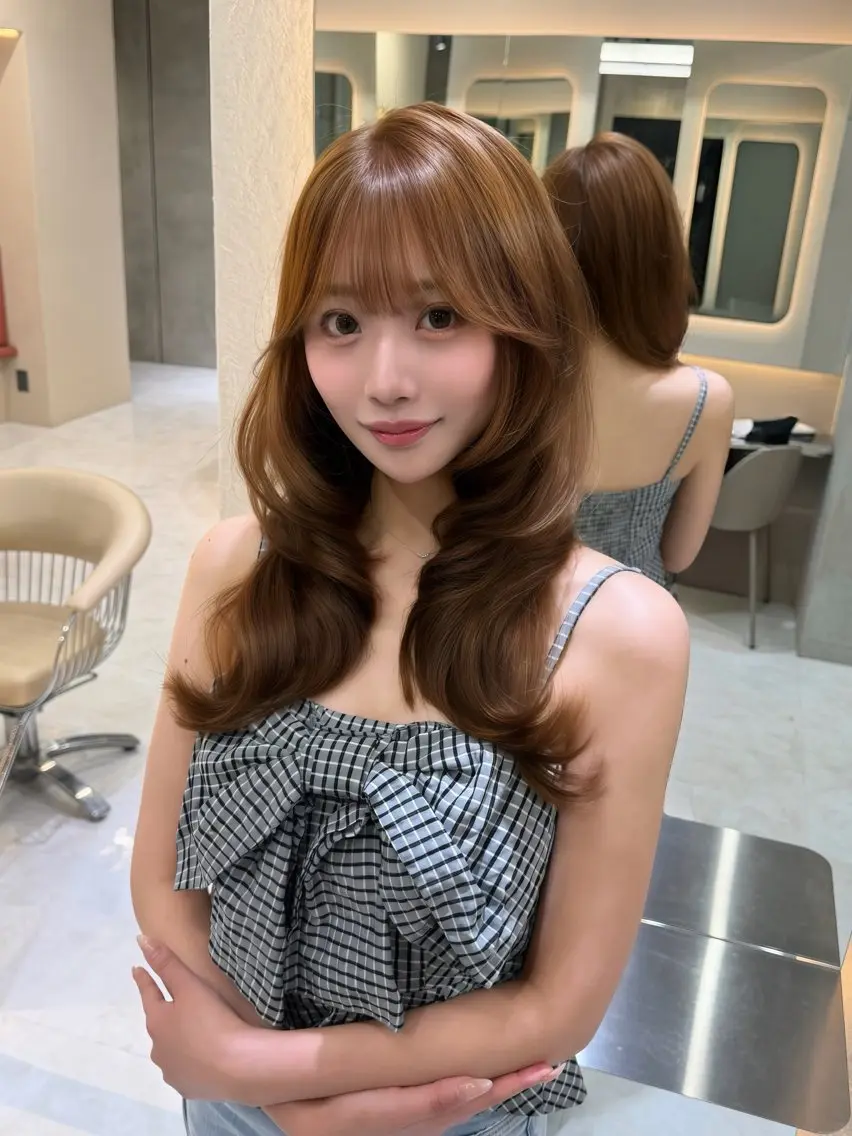 ロング 縮毛矯正 トリートメント カット ヘアカラー トリートメント 🫧髪質改善 講師🫧🍎幹細胞のヘアスタイル