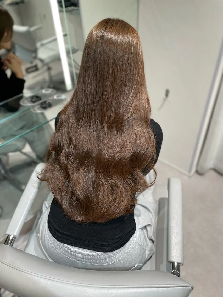 ロング カット ヘアカラー トリートメント 透明感巻ける縮毛矯正 可愛いStyle杏琉のヘアスタイル