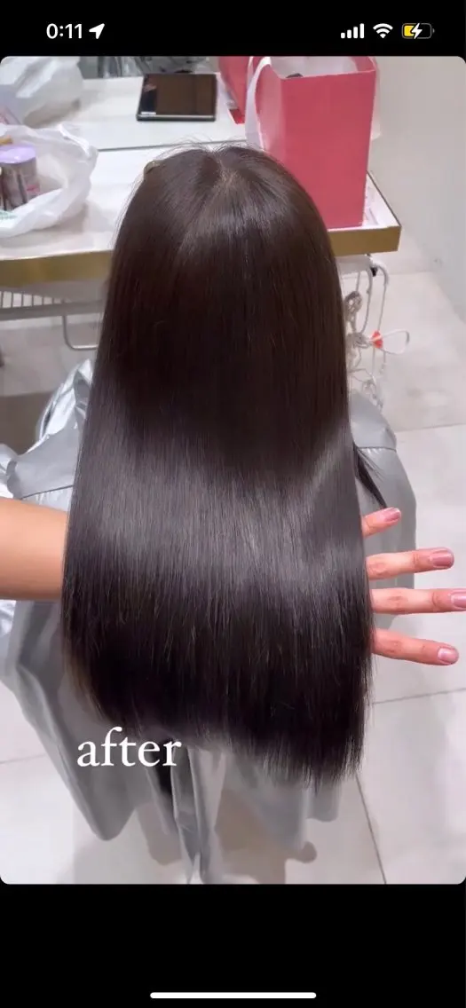 ロング 赤み消し透明感カラー 似合わせ前髪柴田礼空のヘアスタイル