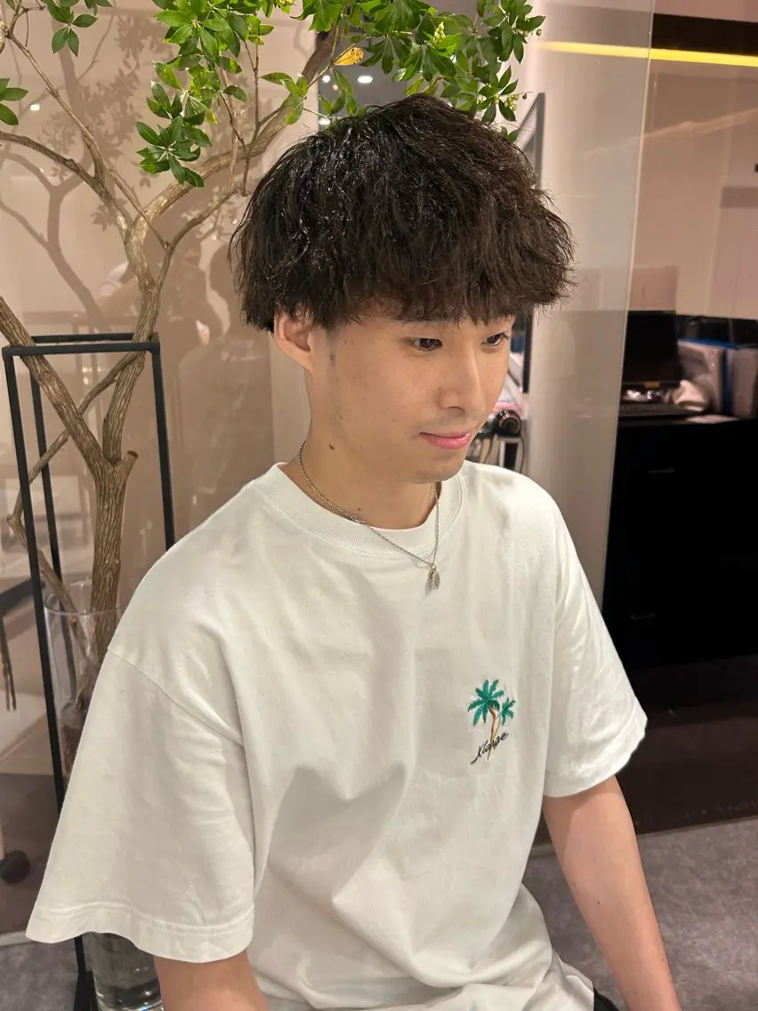 パーマ メンズ メンズパーマ カット パーマ 中原 優美のヘアスタイル