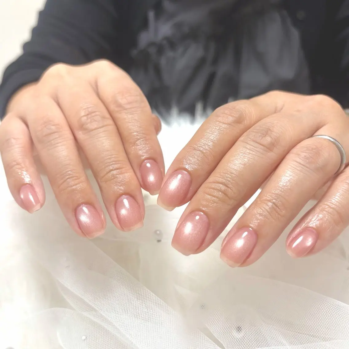 ネイル マグネットネイル ピンク ハンドネイル Ange nailのネイルデザイン