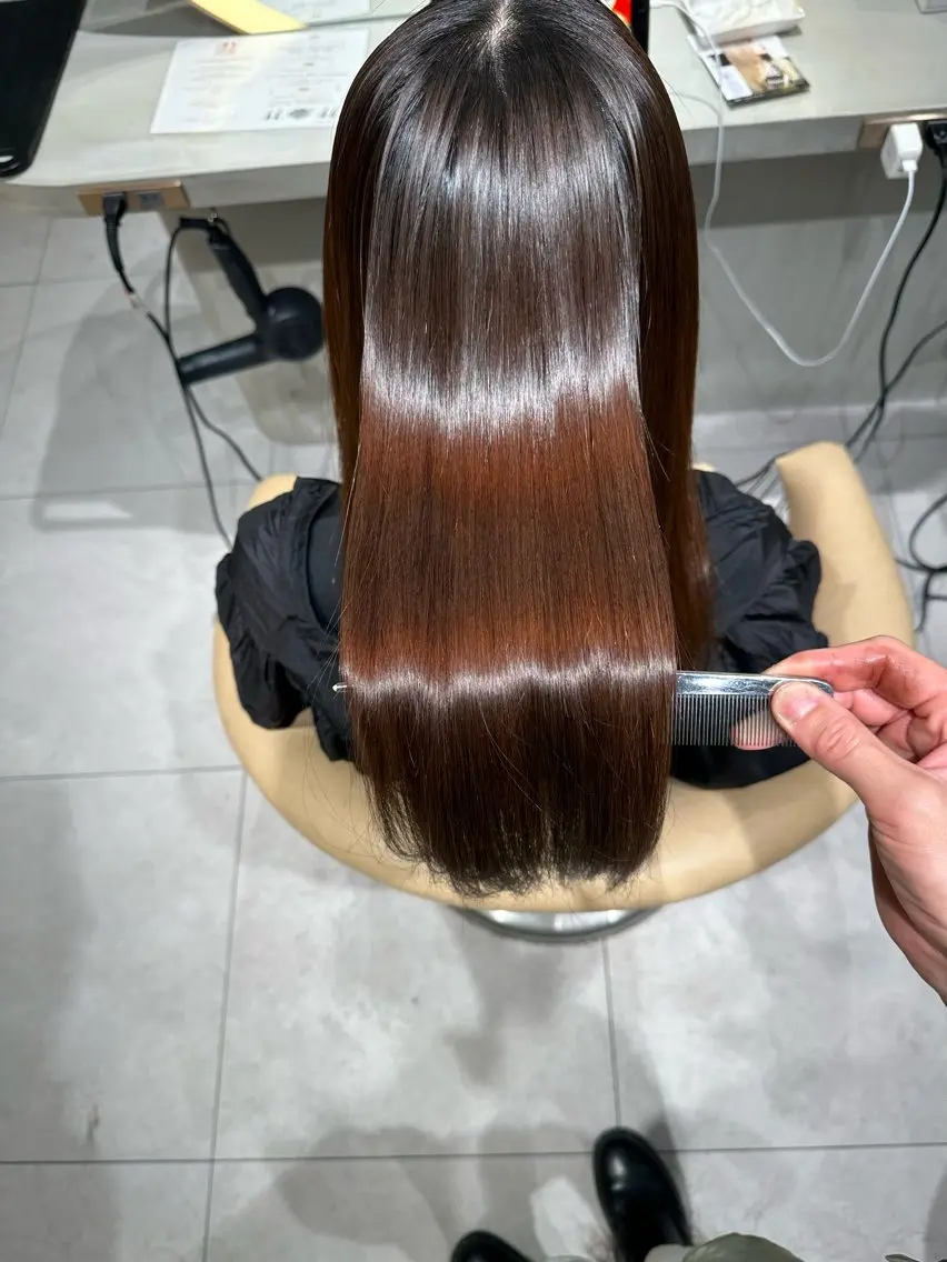 ロング カラー 縮毛矯正 トリートメント 《髪質改善✖️オリー ブ🧸》小嶋拓也のヘアスタイル
