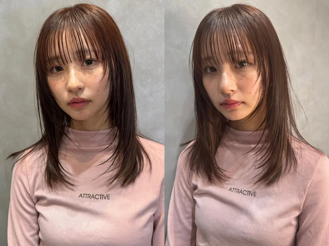 セミロング 外国人風カラー ハイライト 髪質改善 似合わせカット トリートメント ヘアカラー トリートメント BUCKS【天王寺】 バックス【駅30秒】のヘアスタイル
