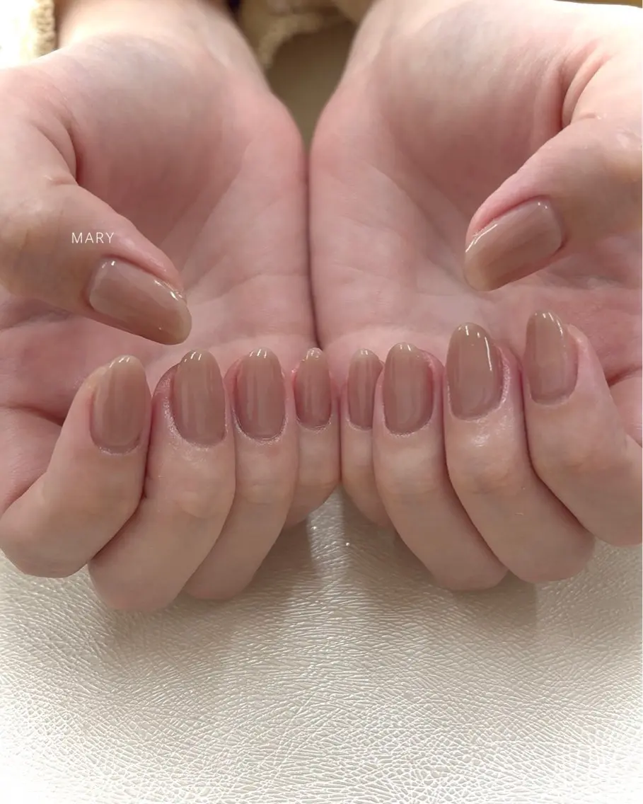ネイル ニュアンスネイル オフィスネイル ワンカラーネイル Mary nail .narumiのネイルデザイン