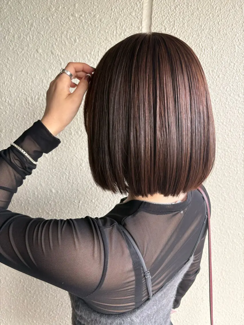 ミディアム カラー カット ヘアカラー トリートメント 宮下 恵のヘアスタイル