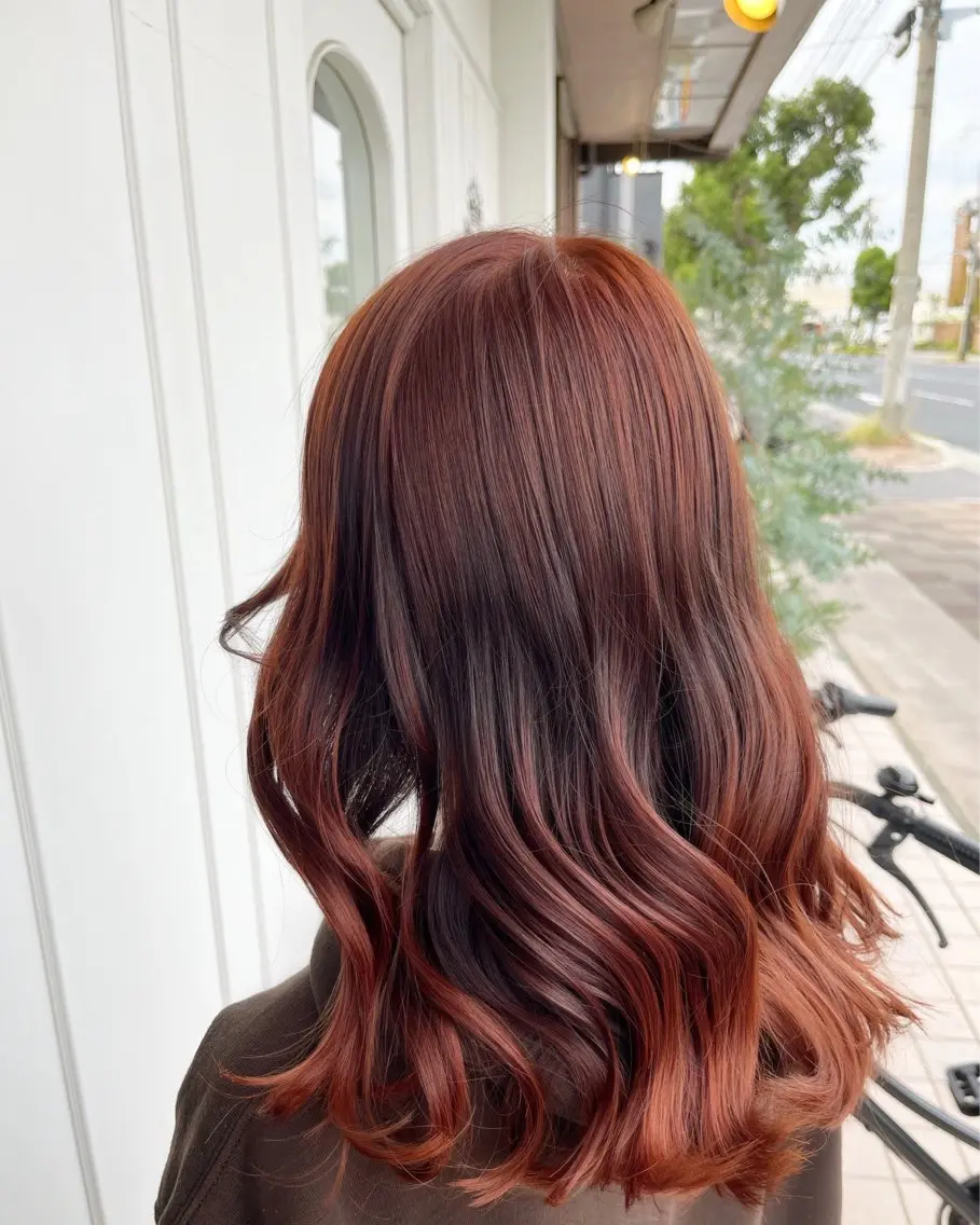 カラー ブラウンカラー オレンジ オレンジブラウン RuLaN AMIのヘアスタイル