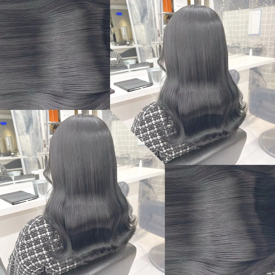 セミロング カラー ヘアアレンジ ヘアカラー トリートメント ヘッドスパ ヘアセット 韓国風ベージュ🤎 赤みなし🌿横浜🤎のヘアスタイル