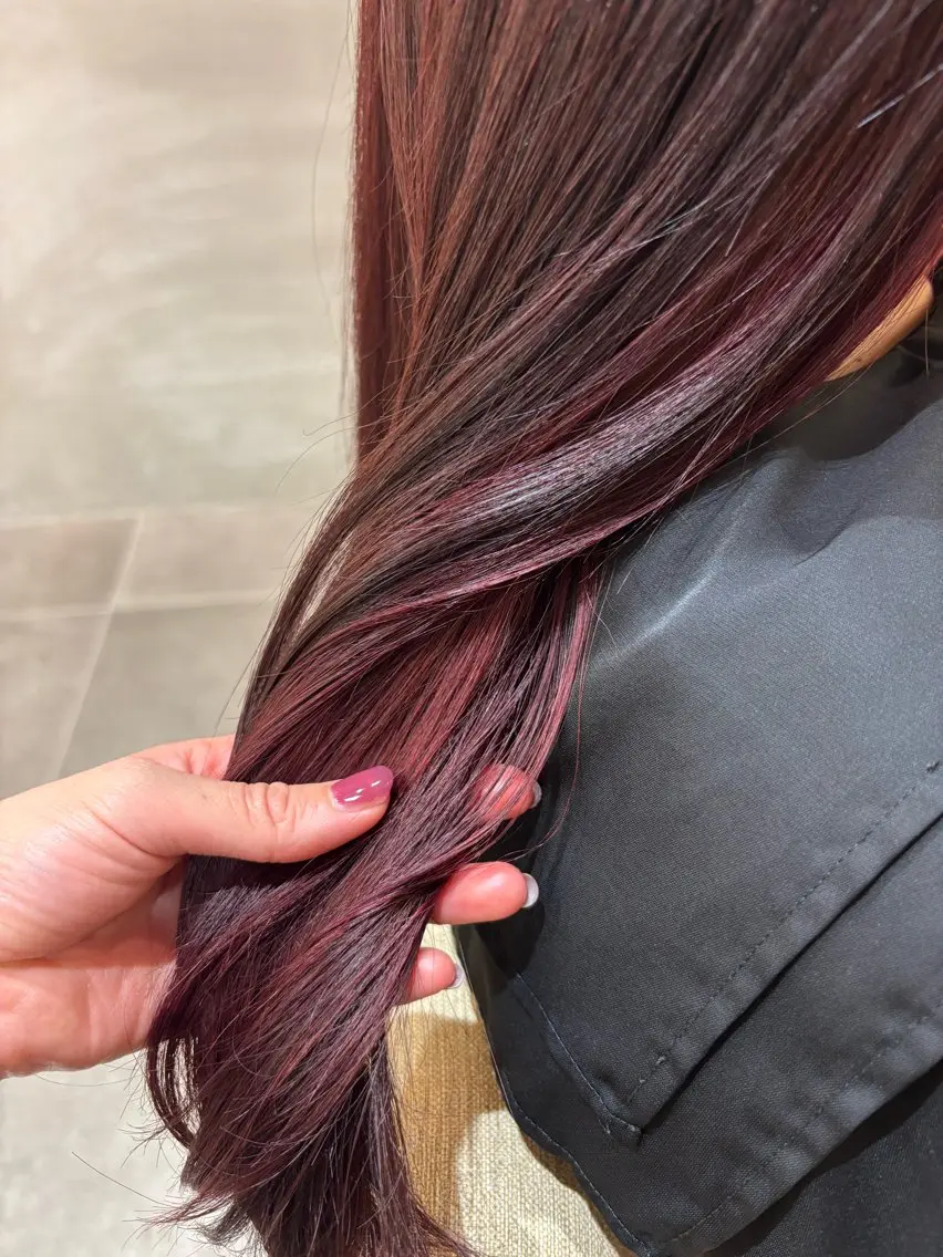 カラー カシス ラベンダーカラー 大川 愛未のヘアスタイル