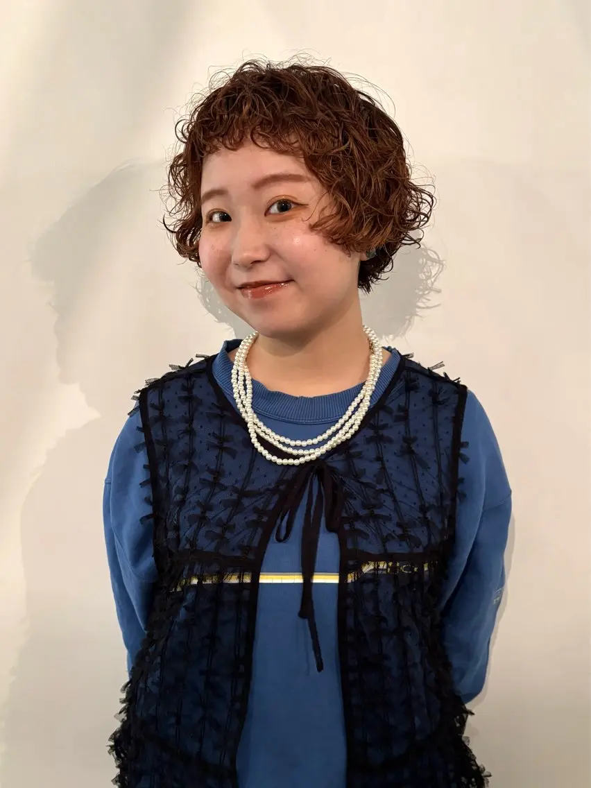 ショート パーマ ショートボブ ボブ ショートヘア 川合 慶輔のヘアスタイル